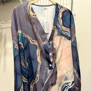 Geode-design button down top